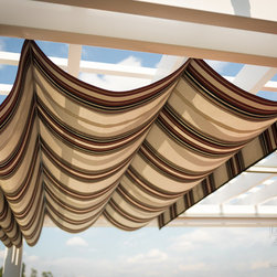Poolside Pergola with Retractable Shade Canopy/Awning - Pergolas