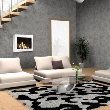 Soho White Wall Mounted Ethanol Fireplace