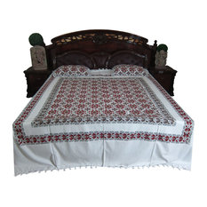 Mogul Inteior - Cotton Bedspread Hand Block Print Indian Home Decor Bedcover Queen Sz Authentic - Quilts And Quilt Sets