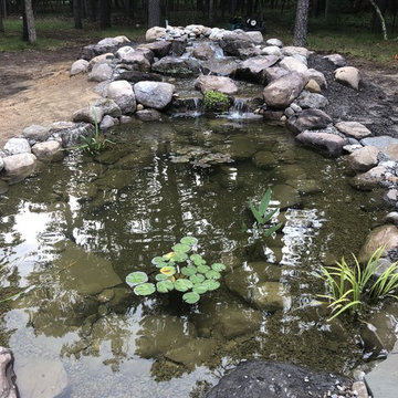 13'x20' Pond with Three-Tier Waterfall and Natural Stone Patio