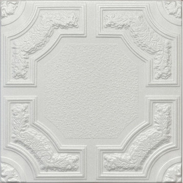 20"x20" Styrofoam Glue Up Ceiling Tiles, R28A Plain White