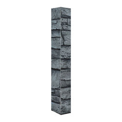 142-CT2-BRIGHTON WIDE STACKED STONE OUTSIDE CORNER - 48"H X 3 &frac12;" W X 1 &frac12;"D - Wall Panels