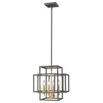 Z-Lite - Z-Lite 454-14BRZ-OBR Titania - 14" Four Light Pendant - Modern and metropolitan in style, this black and bTitania 14" Four Lig Bronze/Olde Brass *UL Approved: YES Energy Star Qualified: n/a ADA Certified: n/a  *Number of Lights: Lamp: 4-*Wattage:60w Candelabra Base bulb(s) *Bulb Included:No *Bulb Type:Candelabra Base *Finish Type:Bronze/Olde Brass