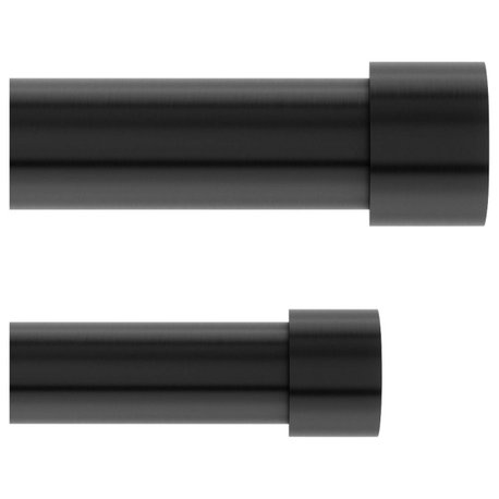 Umbra Cappa 1" Double Curtain Rod, 36-66", Brushed Black