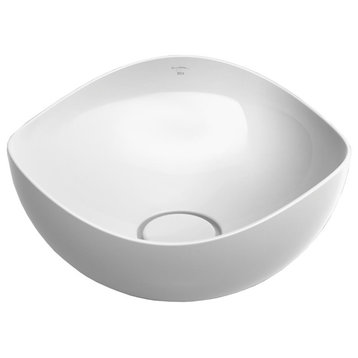Roca Round Organic Porcelain Vessel Sink By Ruy Ohtake, White Glossy