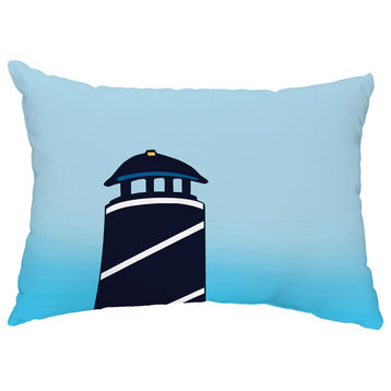 Safe Harbor 14"x20" Navy Decorative Nautical Outdoor Pillow, Navy Blue