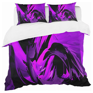 Purple and Gray Mixer Modern Duvet Cover Set, Twin