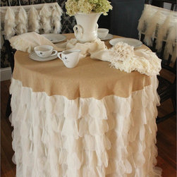 Chichi Ivory Petal 36" Round Tablecloth - Tablecloths