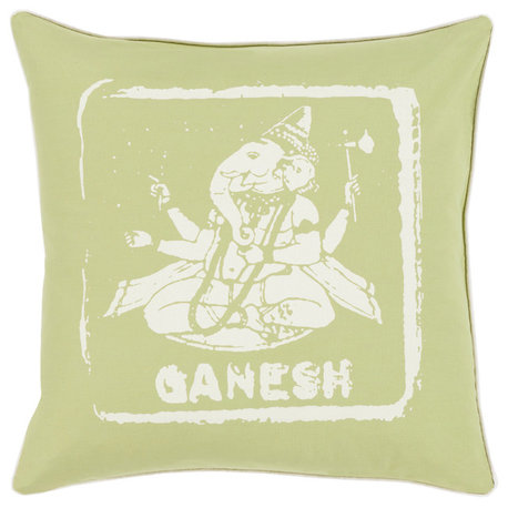 Mike Farrell Ganesh Pillow with Polyester Insert, 22"x22"x5"