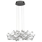 Eurofase - Eurofase Leonardelli Small LED Chandelier, Dark Chrome, Plated - Dozens of twinkling LED lights are placed at the end of fine rods, creating intricate geometric forms that float effortlessly above. This unique source of illumination has a glossy, polished frame available in three sizes to bring a starburst of light to various room settings. Create your own personal star phenomenon indoors with the Leonardelli collection that glimmers and shines remarkably.