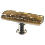Glass Storm Studios - Bronze Handmade Glass, Oblong Knob - Textured and layered glittering bronze glass. All our products are handmade to order.  Important: Do not use an electric drill or electric screwdriver.