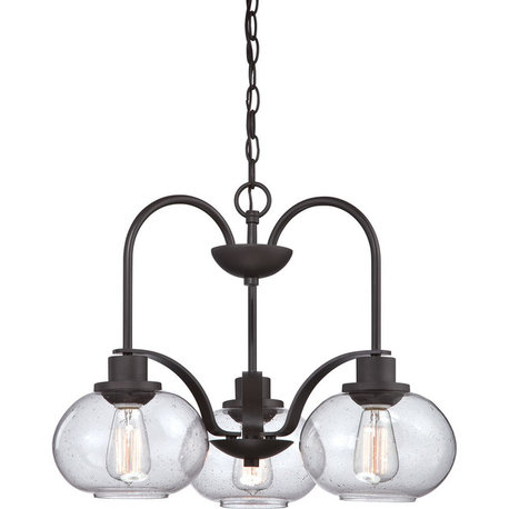 Quoizel Trilogy 3-Light 17" Transitional Chandelier in Old Bronze