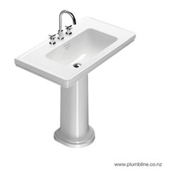 Canova Royal 75 Basin & Pedestal By Plumbline - Bathroom Basins