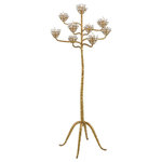 Currey and Company - Currey and Company 8000-0045 Agave Americana - Nine Light Floor Lamp - The Agave Americana Floor Candelabra is a grand piAgave Americana Nine Contemporary Gold Le *UL Approved: YES Energy Star Qualified: n/a ADA Certified: n/a  *Number of Lights: Lamp: 9-*Wattage:60w E12 Candelabra Base bulb(s) *Bulb Included:No *Bulb Type:E12 Candelabra Base *Finish Type:Contemporary Gold Leaf