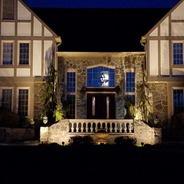 Lighting makes for a powerful statement on this gorgeous home