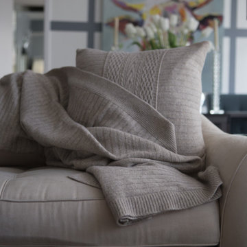 Celestial Pillow & Throw Knitted Set (Dune)