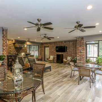 Modern Bath and Family Room Addition with Indoor BBQ Grill