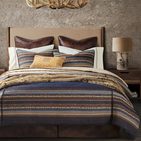 Estes Chenille Duvet Cover Set, 3 Piece, Blue, Queen