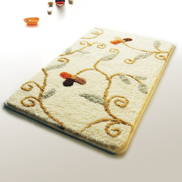 Naomi - Beige Vine Luxury Home Rugs (19.7 by 31.5 inches)