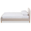 Mia Upholstered Platform Bed, Light Beige, Full