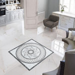 Maison De Philip - 48"x48" Center Piece Porcelain Medallion - Classic design Center Piece made from the finest Porcelain. . With Grey Coloring, for a spectacular look 48"x48"