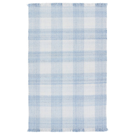 Jaipur Living Truce Handmade Outdoor Striped Blue and Ivory Area Rug, 2'x3'