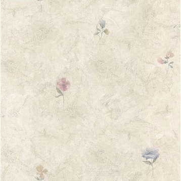 Modern Non-Woven Wallpaper For Accent Wall - Floral Wallpaper 23609, Roll