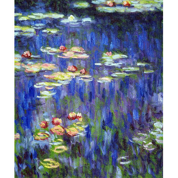 Monet "Water Lilies, Green Reflection" Oil Painting (left half - detail)