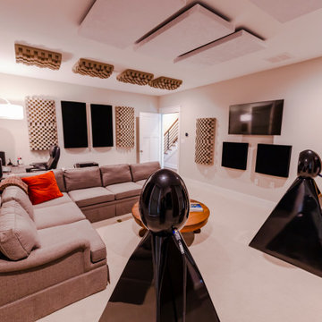 Media Room with Sectional and Acoustic Treatment