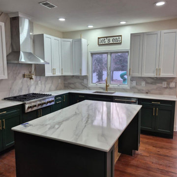 Modern Green & White Kitchen Remodel