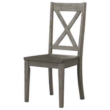 A-America Huron X-Back Dining Side Chair in Distressed Gray (Set of 2)