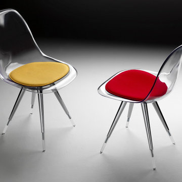 Kubikoff Angel Transparent Chair | Yellow Seat Pad - $380.60