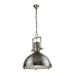 Industrial 1-Light Antique Brass Pendant Lamp - Pendant Lighting