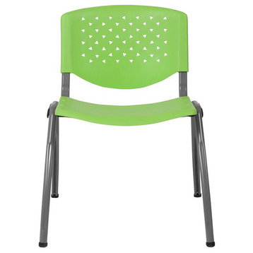 Flash Furniture Hercules Plastic Perforated Back Stacking Chair in Green