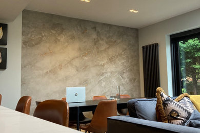 Inspiration for a medium sized modern single-wall kitchen/diner in Other with no island.