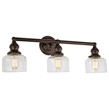 Union Square 3 Light Shyra Bathroom Wall Sconce, Oil Rubbed Bronze