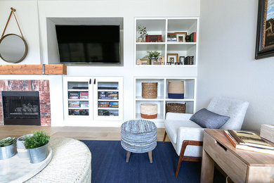 Inspiration for a rustic family room remodel in Denver