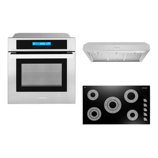 Shop Cosmo 2 Piece Kitchen Package with 30 Drop-In Electric Cooktop 24  Built-In Electric Wall Oven at