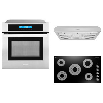 3-Piece 36" Electric Cooktop 36" Under Cabinet Range Hood 24" Electric Wall Oven