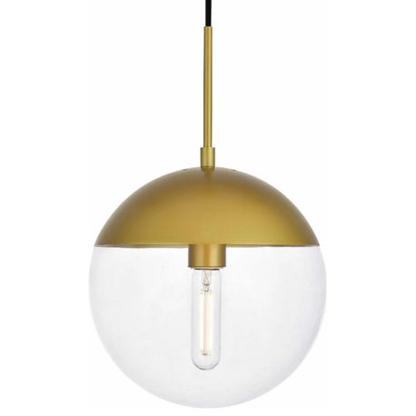 Elegant Lighting LD6037 Eclipse 1 Light 10"W Pendant - Brass