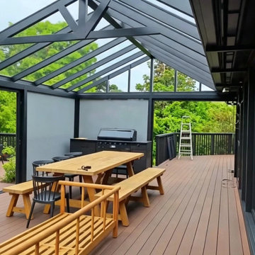 Wheelers Hill Wooden Pergola Wind Blind Solution