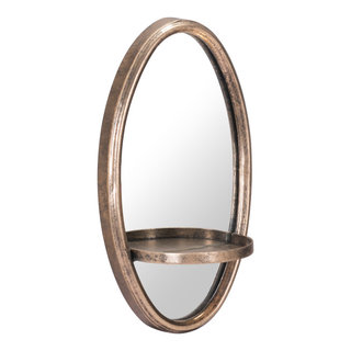 Heritage Framed Round Mirror - Gold Leaf - Wood - 17 / 19 - Simple & Modern Designs - Oval and Round Mirrors