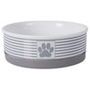 DII Pet Bowl Paw Patch Stripe Gray Medium 6dx2h