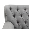 Claridge Grey Button Tufted Sofa with Nailhead Trim