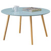 Convenience Concepts Oslo Round Coffee Table in Mint Green Wood Finish