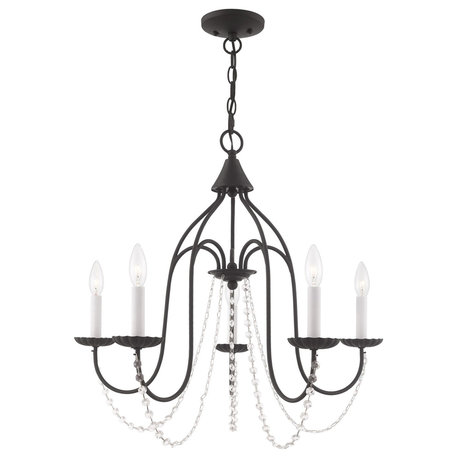 Livex Lighting 5 Light Steel Chandelier With Black Finish 40795-04