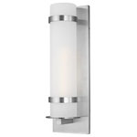 Sea Gull Lighting - Sea Gull Lighting 8718301-04 Alban - 1 Light Large Outdoor Wall Lantern - Alban has modern charm with a minimalist twist. EtAlban 1 Light Large  Satin Aluminum Etche *UL: Suitable for wet locations Energy Star Qualified: n/a ADA Certified: n/a  *Number of Lights: Lamp: 1-*Wattage:60w T10 Medium Base bulb(s) *Bulb Included:No *Bulb Type:T10 Medium Base *Finish Type:Satin Aluminum
