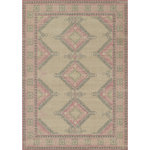Momeni - Momeni Anatolia ANA10 Rug, Pink, 7'9"x9'10" - Momeni Anatolia ANA10/Pink -7'9" X 9'10"The pastel color  palette of the Anatolia Collection presents the softer side of tribal style. Subdued shades of pink, baby blue and brown fill the field and ornamental rug borders with classical medallions and vine and dot motifs. Crafted in an innovative combination of natural wool and nylon threads, modern machining mimics ancestral weaving techniques to create a series of chic floor coverings that are superior in beauty and performance.