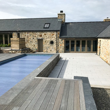Swimming pool with deck area