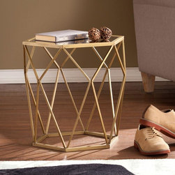 Alyse Metallic Gold End Table - Side Tables And End Tables
